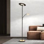 LED-gulvlampe Dent, sort/guld blad, 180 cm, CCT, 2 lyskilder.