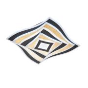 Hero LED-loftlampe, sort/guld blad, 50 x 50 cm, CCT RGB