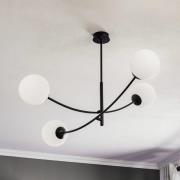 Hunter loftlampe, sort/opal, 4 lyskilder