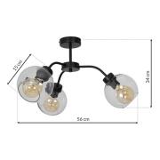 Loftlampe Sofia, 3 lyskilder, klar