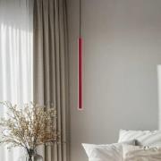 LED-pendellampe Rulo, rød, Ø 3,2 cm, stål, 3000 K