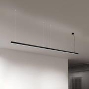 LED-loftlampe Bounce, sort, længde 113 cm, CCT, aluminium