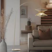 Lindby buelampe Valdorin, beige, papir, 195 cm, IP20