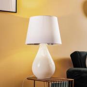 Bordlampe Lacrima, hvid/sølv