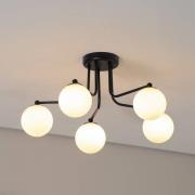 Astral loftlampe, sort, længde 64 cm, stål/glas