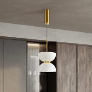 Maytoni LED-hængelampe Kyoto, guld/hvid, Ø 22 cm, glas