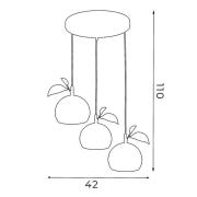 Hængelampe Apple mix, farverig, metal, Ø 42 cm, 3 lyskilder, E27