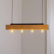 Miluza loftlampe, sort/brun, længde 76 cm, træ, 4 lyskilder.