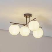 Aurora loftlampe, brun, Ø 50 cm, 4 lyskilder, glas, E14