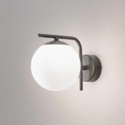 Aurora væglampe, sort, glas, 17 cm høj, kugle, E14