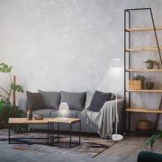 LED-gulvlampe Brilo unplugged Riffle, hvid, touchdæmper