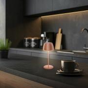 LED-bordlampe Brilo unplugged Riffle, 20 cm, kobber