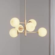 Aurora hængelampe, beige, Ø 60 cm, 6 lyskilder, glas, E14