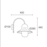 Udendørs væglampe Campanula 2091 antik messing dybde 40 cm IP44
