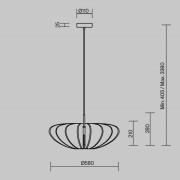 Maytoni hængelampe Cambio, grå, Ø 58 cm, filt, E27