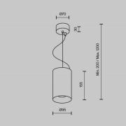 Maytoni LED-hængelampe Efir, hvid, Ø 9,5 cm, 25 W, 38°