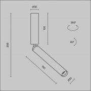 Maytoni LED-loftspot Focus T, sort, højde 30 cm bevægelig