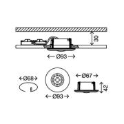 LED-indbygningsspot Attach One, mat nikkel, IP65