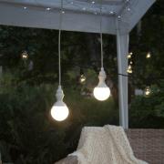 E27-fatning med Ute-kabel, 5 m, hvid