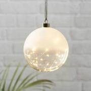 Glow LED-dekokugle, frostet/klar, Ø 15 cm