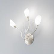 Væglampe Gloriosa, creme, glas, 3 lyskilder