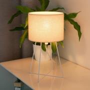 Trixi bordlampe med trådstel hvid/beige, stof, E14