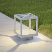 Lucande LED-sokkellampe Lealan, grå, metal, 23 cm, IP54