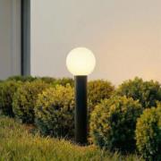 Lindby sokkellampe Dangan, sort/hvid, højde 60 cm, glas