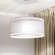 Duo Den Light hængelampe, sølvgrå, Ø 50 cm, hør, PVC