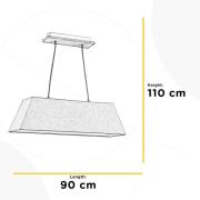 Miriel hængelampe, 90 cm, tekstil, træ