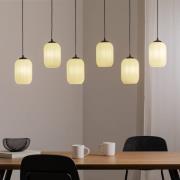 Verdi pendellampe, længde 115 cm, sort/opal, glas, 6 lyskilder.