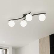 OPUS loftlampe, længde 85 cm, opal, længde 84 cm, 4 lyskilder.