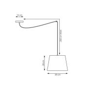 Ascot pendellampe, Ø 38 cm, grå, stof, decentral
