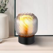Bordlampe Xia, højde 17 cm, røggrå, glas