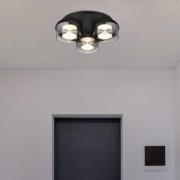Belinda LED-loftlampe, Ø 38 cm, røggrå, 3 lyskilder, glas