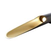 Apodis LED-væglampe, sort/guld, højde 80 cm, metal dæmpbar