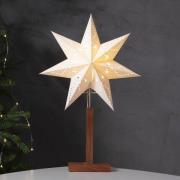 Karo bordlampe, hvid, 55 cm, papir, akacietræ, stjerne