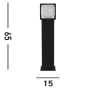 Athens LED-gadelampe, IP54, sort, højde 65 cm, metal