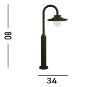 LED-gadelampe Texas, IP54, grafitfarvet, højde 80 cm