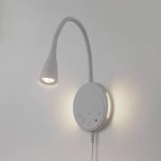 Lindby LED-læselampe Zayna, hvid, CCT, USB, dæmpbar, timer