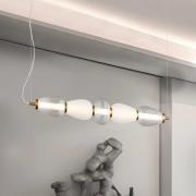 LED-pendellampe Shiny, længde 83 cm, klar/hvid, glas