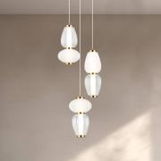 LED-hængelampe Shiny, Ø 60 cm, klar/hvid, glas