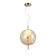 LED-pendellampe Dalia, Ø 30 cm, ravfarvet/guldfarvet, glas