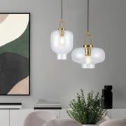 Pendellampe Oslo, Ø 23 cm, klar/guldfarvet, glas