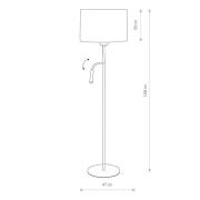 Gulvlampe Hotel Plus med læselampe, hvid