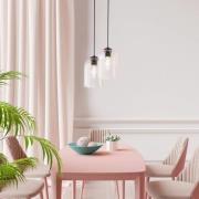 Molly hængelampe, pink, Ø 14 cm, metal/glas
