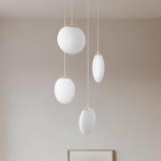 Lucande hængelampe Lunelle, messing, glas, 4 lyskilder, Ø 40 cm