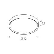 SLV LED-loftlampe Decona, Ø 42 cm, sort/guldfarvet