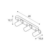 SLV LED-loftspot Noblo, 3.000 K, sort, længde 40 cm