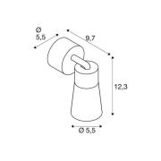 SLV loftlampe Puri 2.0 Cone, sort, Ø 5 cm, metal